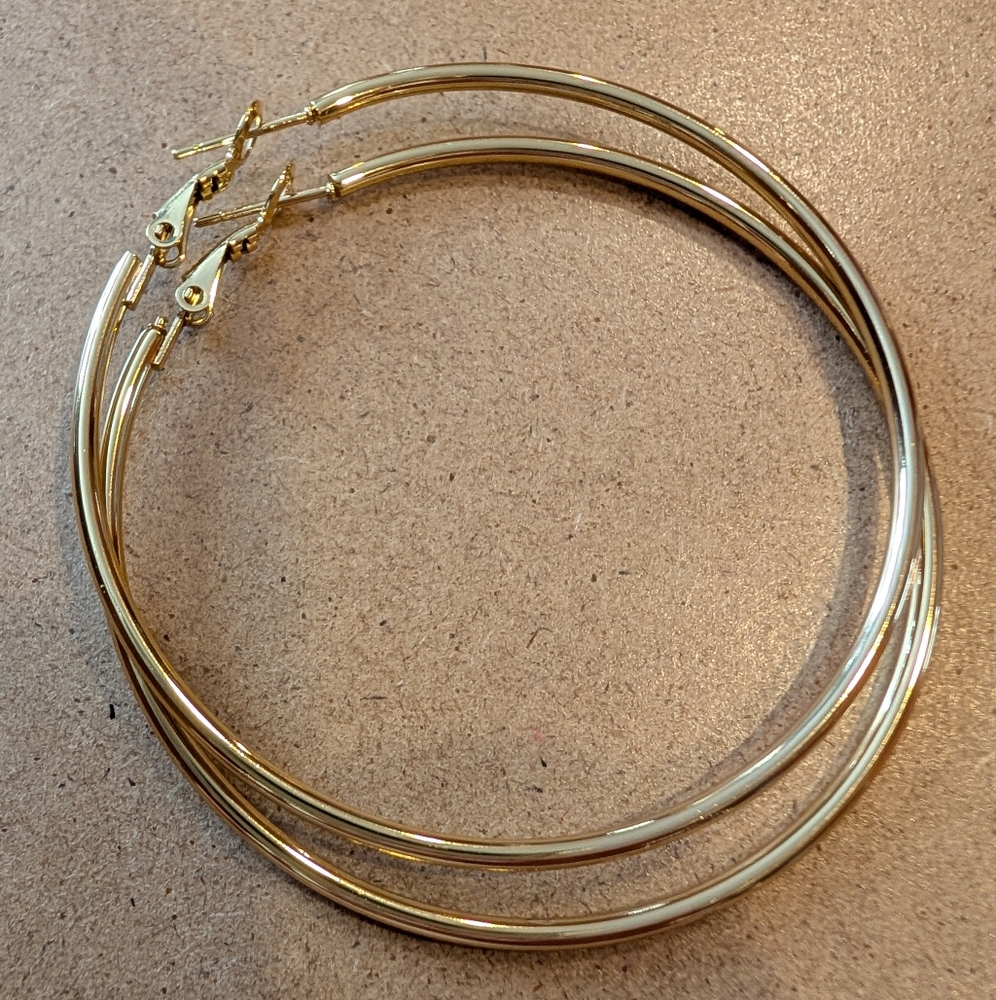 Gold Stainless Steel Hoop Earrings